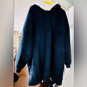 Cozy Navy Women's Puffer Comfy Fleece Sherpa WarmerPullover Everyday Wear Jacke